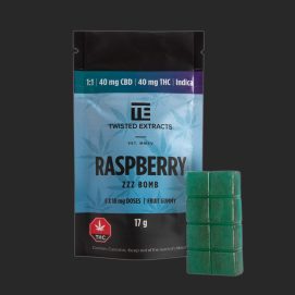 Blue Raspberry Zzz Bombs 80MG CBD/THC 1:1 Indica by (Twisted Extracts)