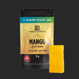 Mango Jelly Bombs 80MG CBD/THC 1:1 Sativa by (Twisted Extracts)