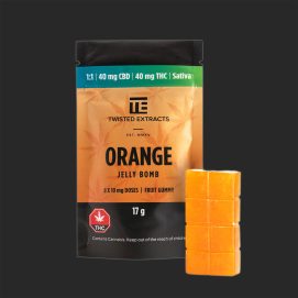 Orange Jelly Bombs 80MG CBD/THC 1:1 Sativa by (Twisted Extracts)