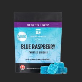Sour Blue Raspberry Twisted Singles 160MG THC Indica by (Twisted Extracts)