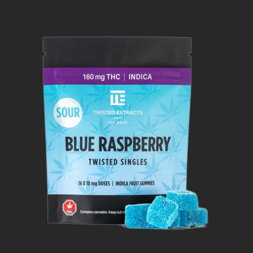 Sour Blue Raspberry Twisted Singles 160MG THC Indica by (Twisted Extracts)