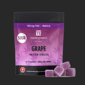 Sour Grape Twisted Singles 160MG THC Indica by (Twisted Extracts)