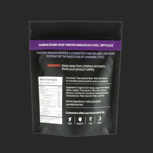 Sour Grape Twisted Singles 160MG THC by (Twisted Extracts)