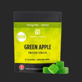 Sour Green Apples Twisted Singles 160MG THC Sativa by (Twisted Extracts)