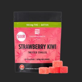 Sour Strawberry Kiwi Twisted Singles 160MG THC Sativa by (Twisted Extracts)