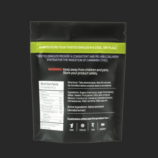Sour Strawberry Kiwi Twisted Singles 160MG THC by (Twisted Extracts)