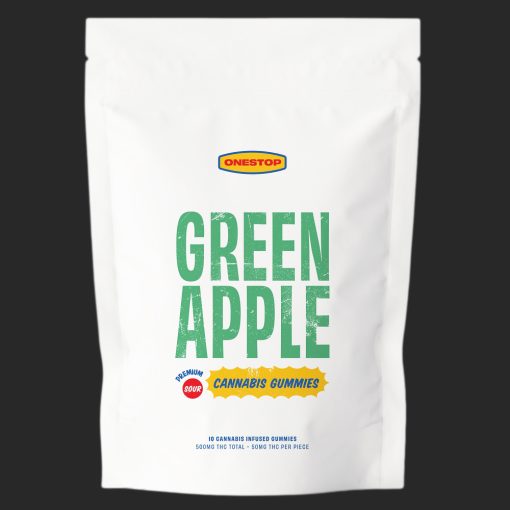 Sour Green Apple Gummies 500MG THC By (One Stop)