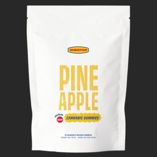 Sour Pineapple Gummies 500MG THC By (One Stop)